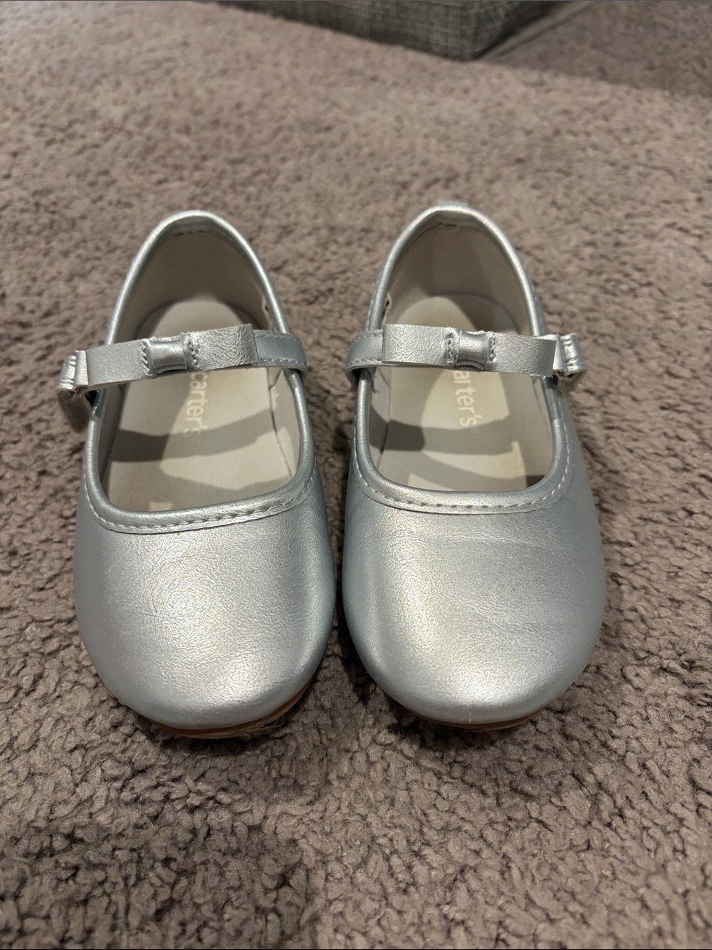 Carter's Metallic Silver Mary Jane Ballet Flats